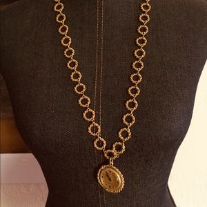 Gold watch neckless. Vintage costume